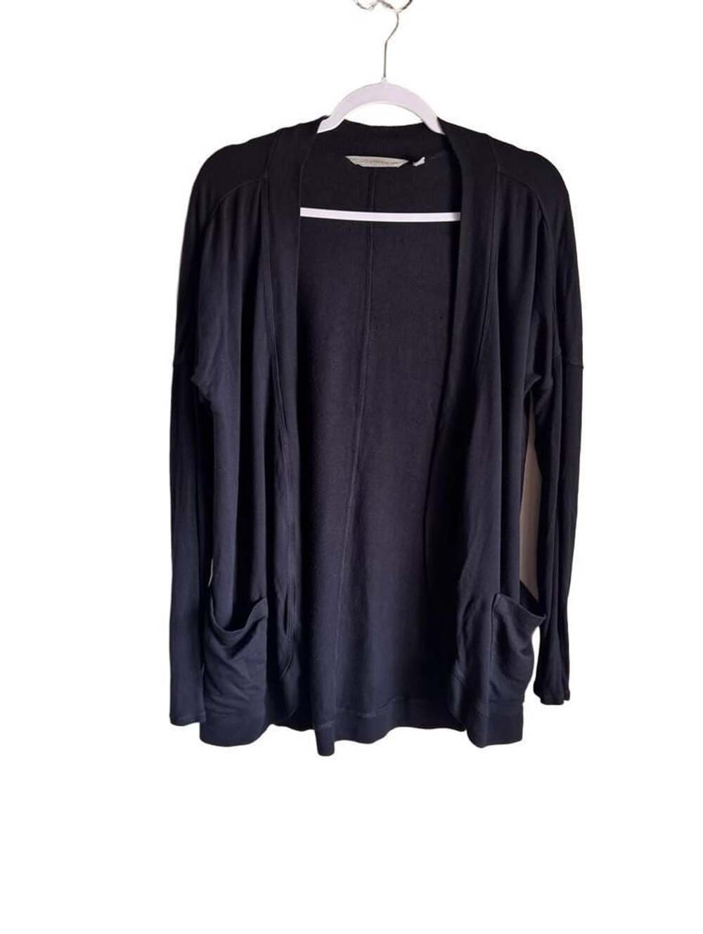 Athleta Black Open Front Modal Blend Cardigan with Pockets Size XS
